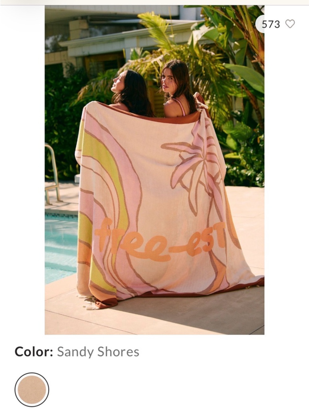 Free People Sandy Shores Pastel Beach Towel - Pink, Peach, Green
